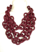 Load image into Gallery viewer, Burgundy Rubber Chain Necklace
