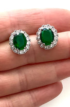 Load image into Gallery viewer, Green jewelled Stud Earrings
