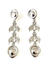 Vintage Long Silver Drop Earrings