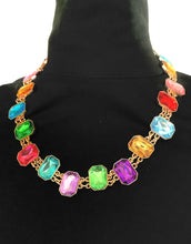 Load image into Gallery viewer, Rainbow Jewelled Stone Necklace

