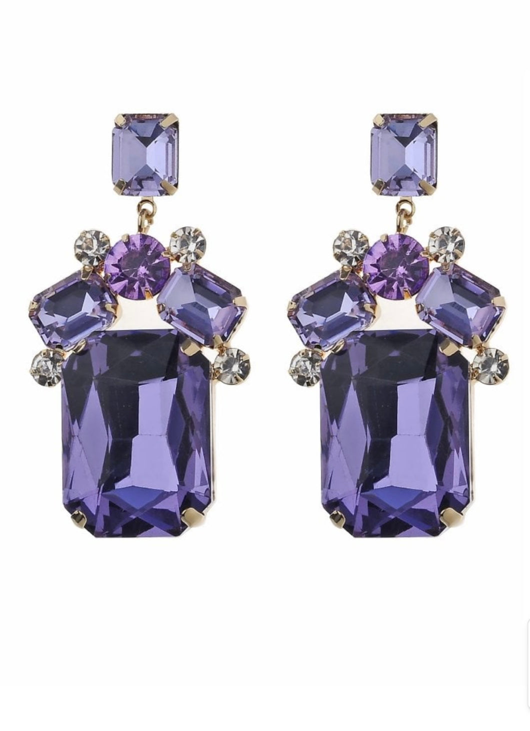Lilac Glass Drop Earrings