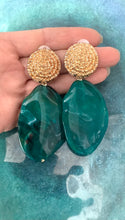 Load image into Gallery viewer, Over-Sized Green Acrylic Earrings
