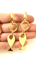 Load image into Gallery viewer, Clip On Gold Plated Fish Hoop Earrings
