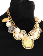 Load image into Gallery viewer, Gold Coin and Pearl Bead Handmade Necklace
