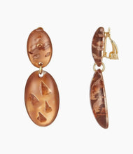 Load image into Gallery viewer, Clip On Bronze Resin Earrings
