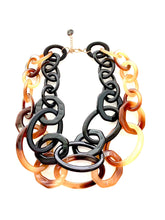 Load image into Gallery viewer, Black and Brown Double Acrylic Chain Necklace
