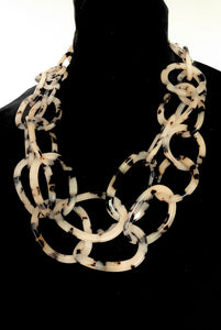 Leopard Print Acrylic Chain Necklace