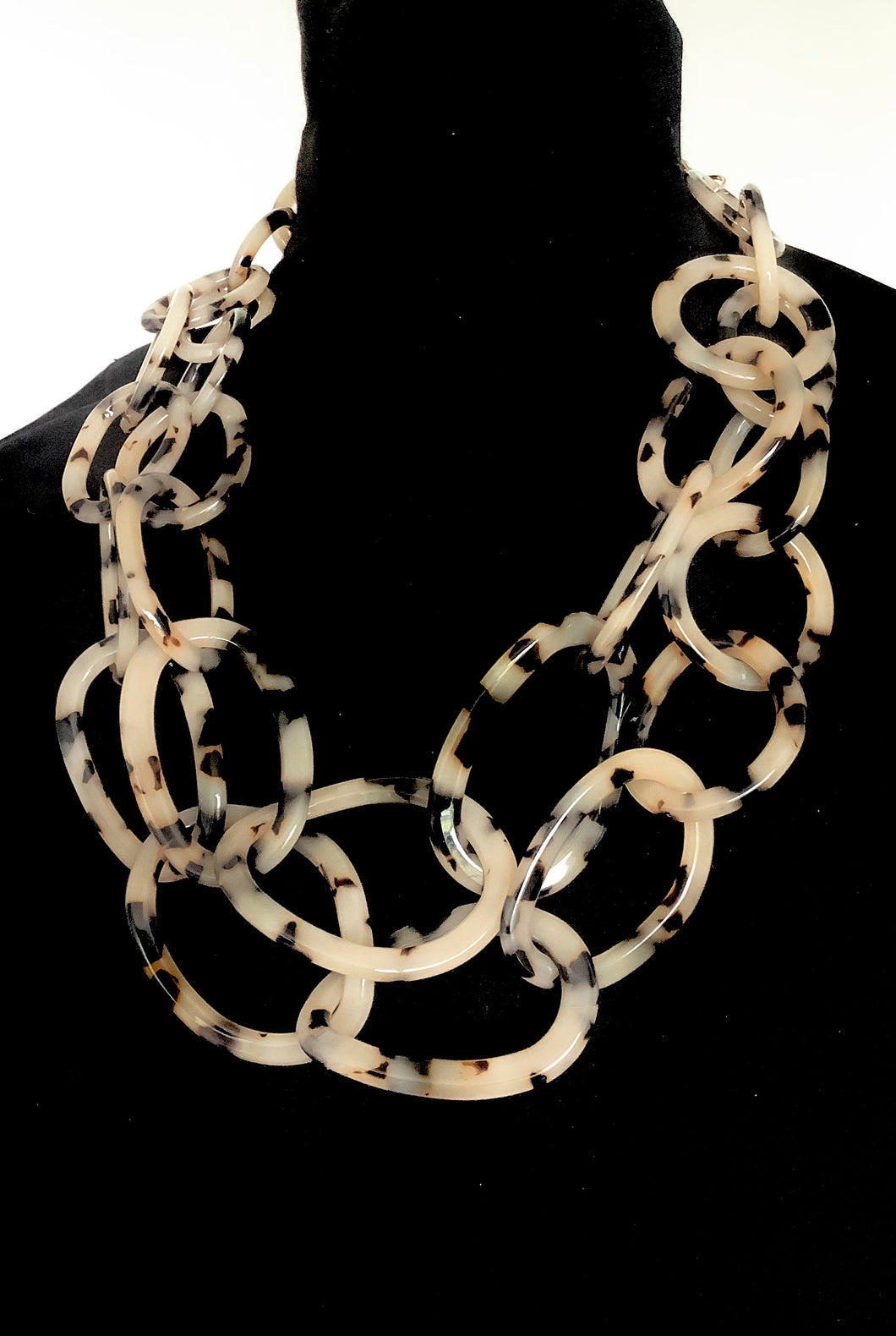 Leopard Print Acrylic Chain Necklace