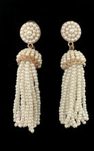 Load image into Gallery viewer, Pearl Beaded Tassel Earrings
