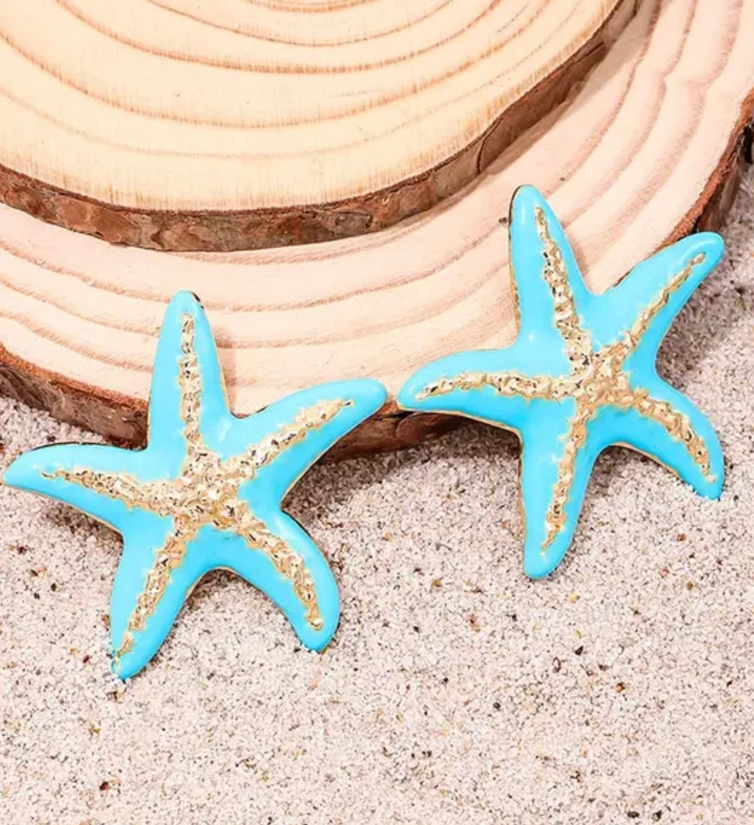 Turquoise Starfish Earrings