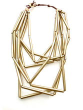 Load image into Gallery viewer, Gold Tube Abstract Necklace
