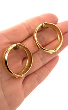 Load image into Gallery viewer, Clip On Gold Vintage Hoop Earrings
