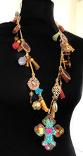 Load image into Gallery viewer, Long Boho Cross Charm Necklace
