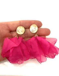 Pink Chiffon Earrings