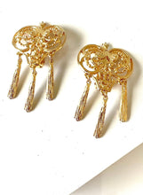 Load image into Gallery viewer, Clip On Vintage Gold Filigree Earrings
