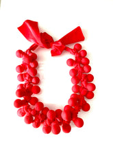 Load image into Gallery viewer, Red Fabric Bead Statement Necklace
