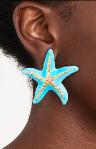 Turquoise Starfish Earrings