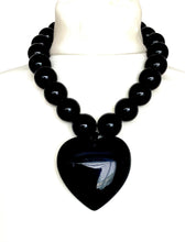 Load image into Gallery viewer, Chunky Black Acrylic Heart Necklace
