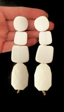 Load image into Gallery viewer, Long White Acrylic Bead Earrings
