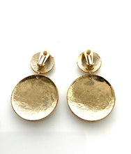 Load image into Gallery viewer, Clip On Gold Ornate Vintage Disc Earrings
