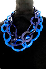 Load image into Gallery viewer, Chunky Blue Two Row Chain Necklace
