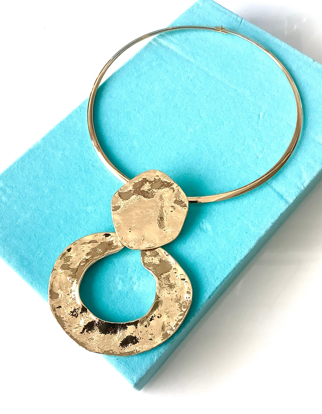 Gold Hammered Torque Necklace