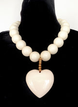 Load image into Gallery viewer, Chunky Cream Heart Statement Necklace

