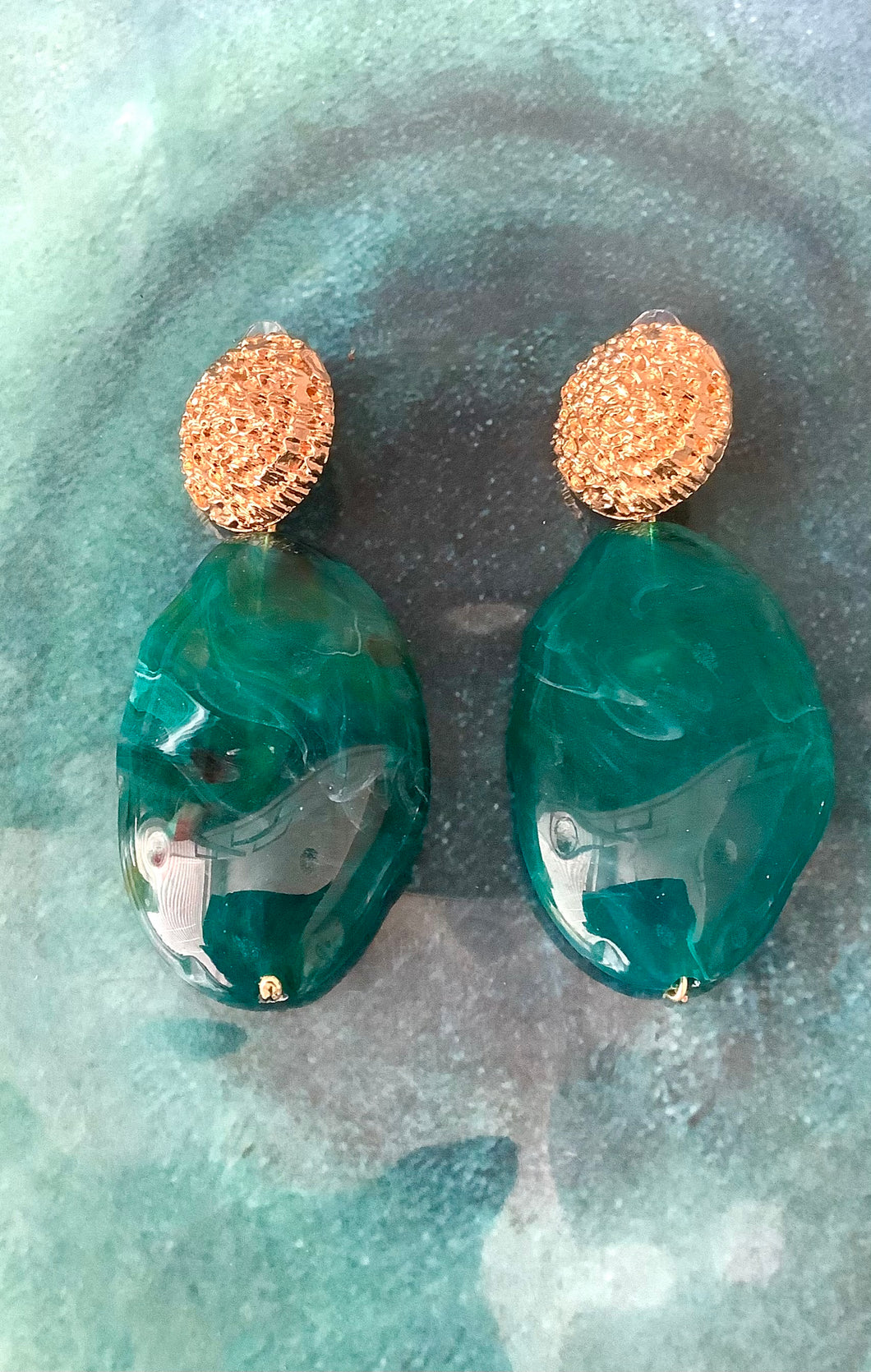 Over-Sized Green Acrylic Earrings