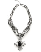Load image into Gallery viewer, Chunky Silver Vintage Cross Pendant Necklace
