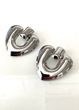 Load image into Gallery viewer, Clip On Silver Door Knocker Earrings
