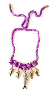 Lilac Rope Sea Charm Necklace