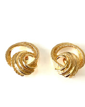 Load image into Gallery viewer, Clip On Vintage Gold Swirl Earrings
