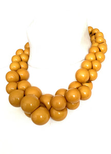 Chunky Mustard Bead Necklace