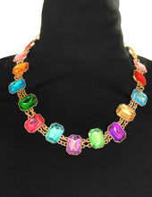 Load image into Gallery viewer, Rainbow Jewelled Stone Necklace
