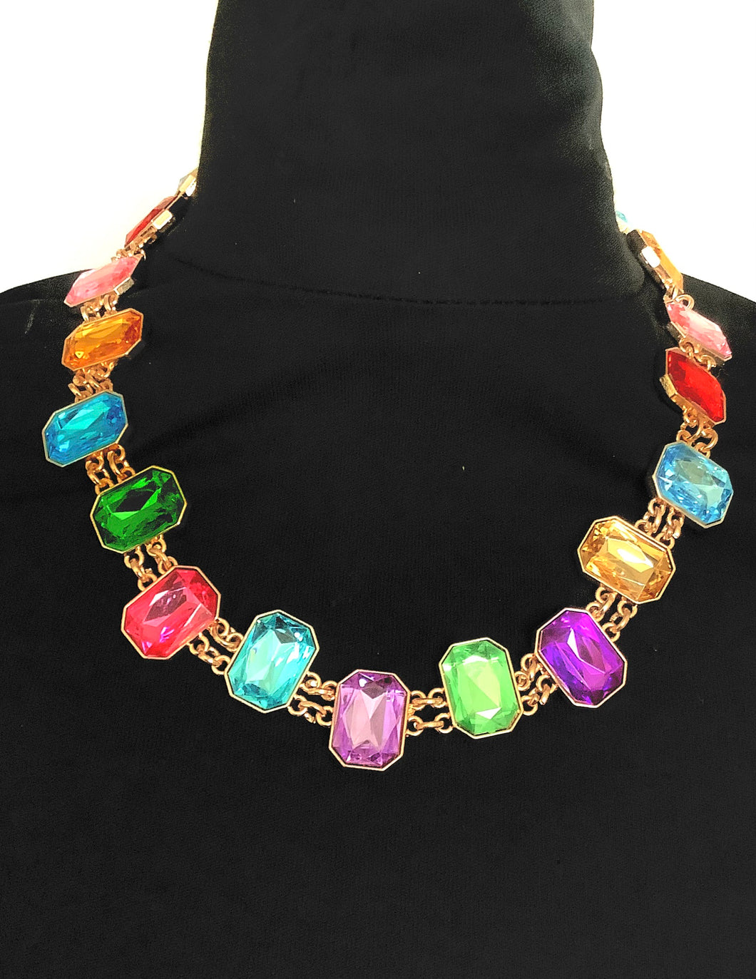 Rainbow Jewelled Stone Necklace