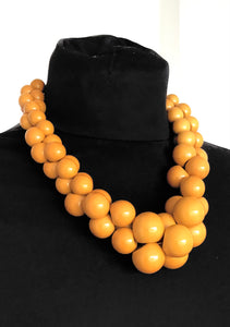 Chunky Mustard Bead Necklace