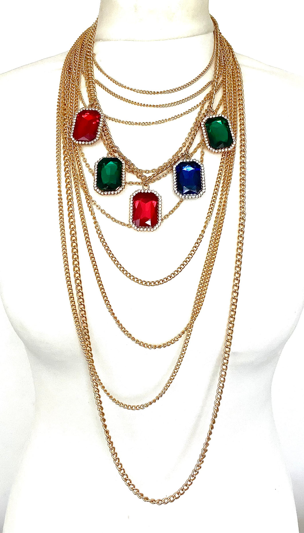 Jewelled Chain Statement Necklace