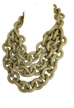 Load image into Gallery viewer, Khaki Green Layered Rubber Chain Necklace
