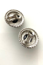 Load image into Gallery viewer, Clip On Vintage Black and Silver Dome Earrings
