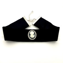 Load image into Gallery viewer, Black Velvet Cameo Choker Necklace
