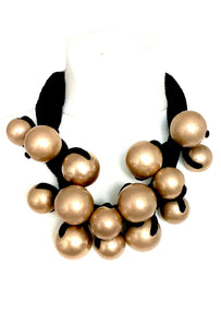 Chunky Gold Bead Statement Necklace