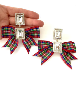 Tartan Bow Earrings