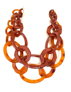 Amber Acrylic Chain Necklace