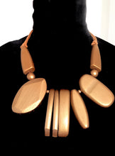 Load image into Gallery viewer, Chunky Gold Wooden Necklace
