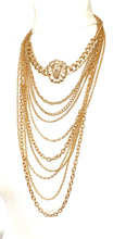 Load image into Gallery viewer, Gold Lions Head Long Chain Necklace

