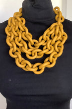Load image into Gallery viewer, Mustard Rubber Chain Layered Necklace
