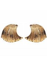 Load image into Gallery viewer, Gold Fan Style Stud Earrings
