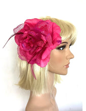 Load image into Gallery viewer, Cerise Pink Flower Wedding Brooch Corsage Brooch
