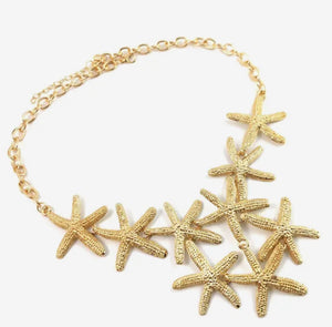 Gold Starfish Statement Necklace