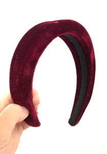 Burgundy Velvet Padded Headband